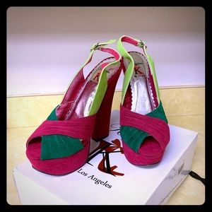 💗💚 Pink & Green Heels NEW